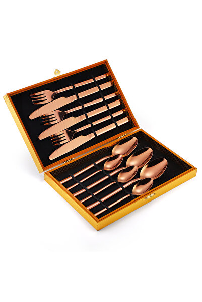 Trendy's 12-piece stainless steel cutlery set, TRENDY'S, rose