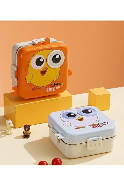 Twisoo Super Chicken Kids Stainless Steel Insulated Lunch Box – Double Decker Leakproof Bento Box