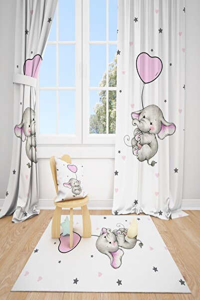 dekomingo ستارة خلفية لغرفة الأطفال على شكل فيل على شكل قلب