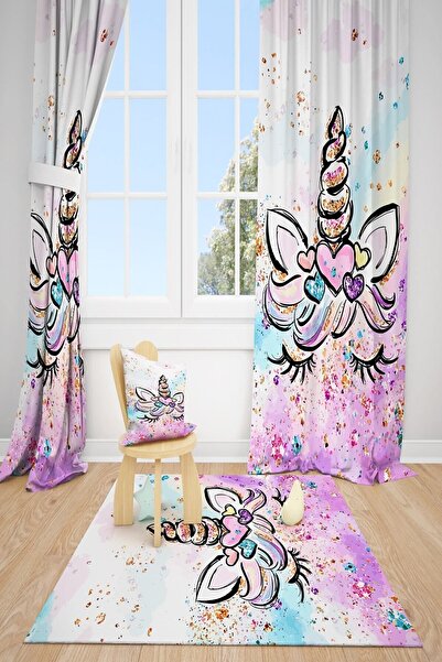 dekomingo ستارة خلفية لغرفة الأطفال ذات قرون ملونة بجناحين