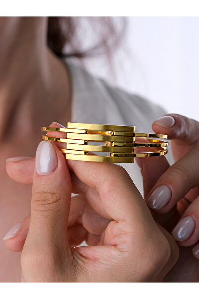 ÇAĞLAYAN KUYUMCULUK 14 Ayar Kaburga Kelepçe Kadın Bilezik