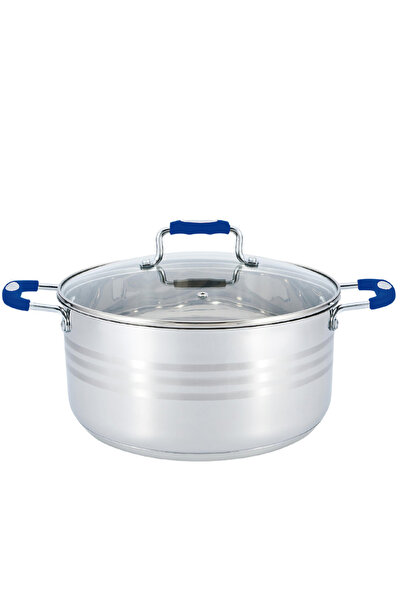 Wilson By Styli Wilson Stainless Steel Silver Casserole With Red Color Silico...