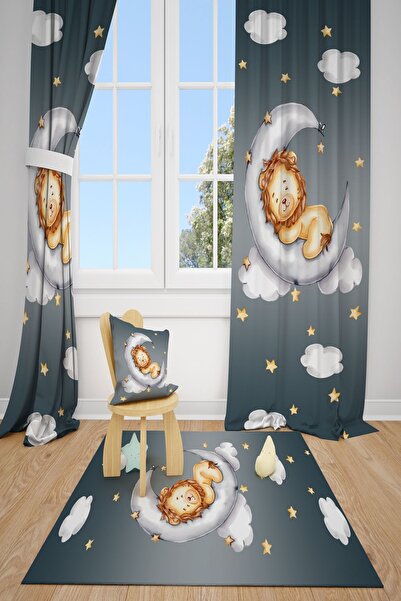 dekomingo AYBULUT USPAVAN LAV PETROL DEČJA I BEBI SOBA 2 KRILA Zavesa za drap...