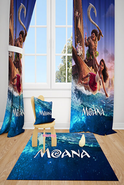 dekomingo Дитяча кімната з подвійними шторами з малюнком Моана