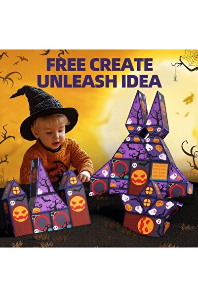 Twisoo Halloween Haunted House Building Set Before Christmas Haunted Mansion with Light,