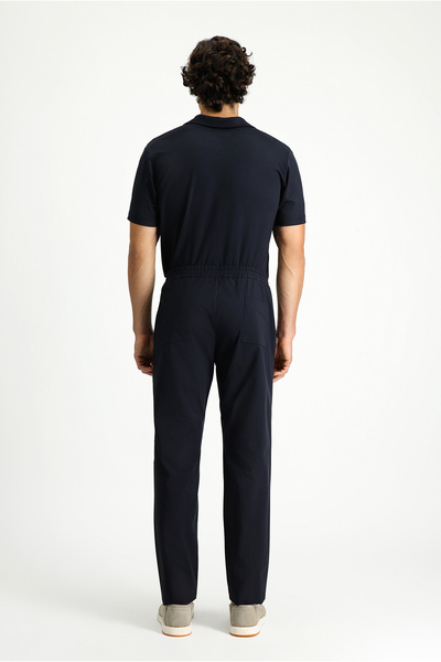 Kiğılı Techno-Line Super Slim Fit Ekstra Dar Kesim Likralı Beli Lastikli İpli Klasik Kumaş Pantolon