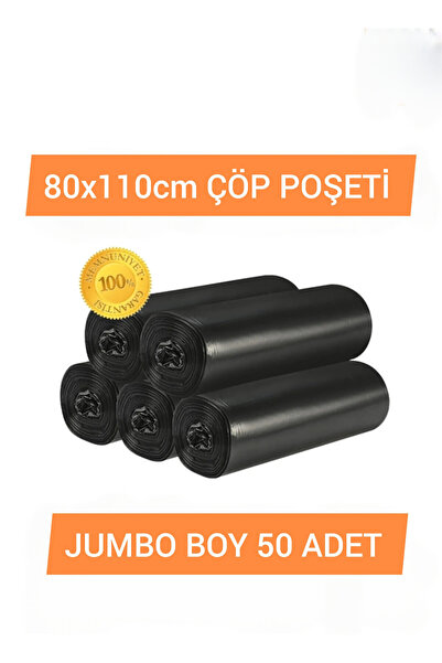 my medom Çöp Torbası Jumbo Boy 10’lu 5 Rulo Ultra Kalın 80x110cm Çöp Taşıma Taşınma Nakliye Poşeti