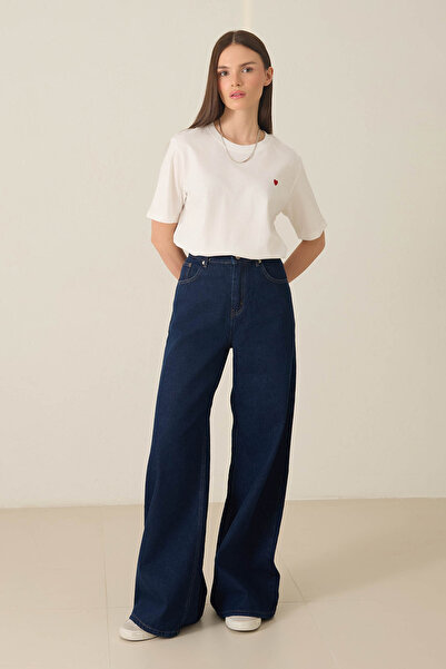 Amia&Co. Lacivert Yüksel Bel Geniş Paça Jean