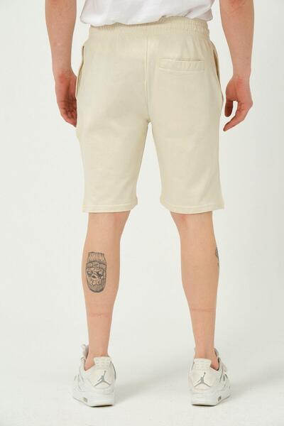 1434 Polo State Men's Zipper Detailed Shorts Ecru