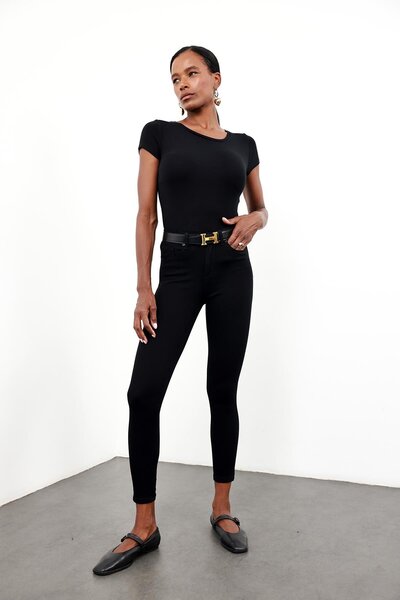 5in1Canpolat Siyah İthal Full Likra Toparlayan Skinny Jean 7277