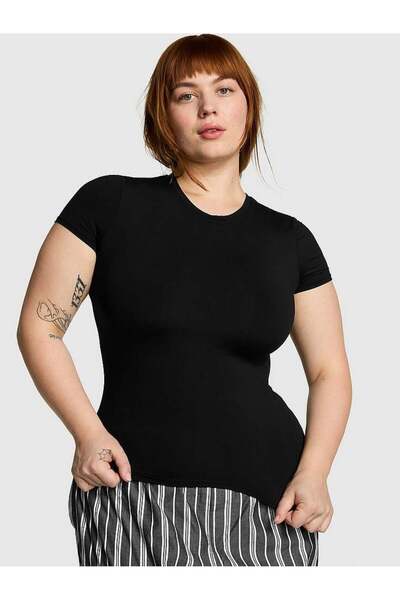 PINK Base Esnek Kısa Kollu Tişört