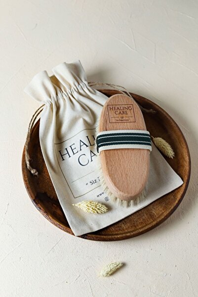 Healing Care Doğal At Kılı Selülit Fırçası + Yüz Masaj Fırçası 2'li Bakım Seti