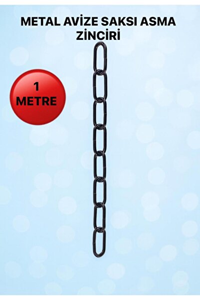 VENON 1 Metre Siyah Avize Zinciri Asma Zinciri Çok Amaçlı Zincir