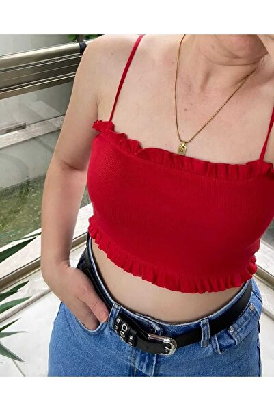 RİGALA Red Rope Strap Crop Body