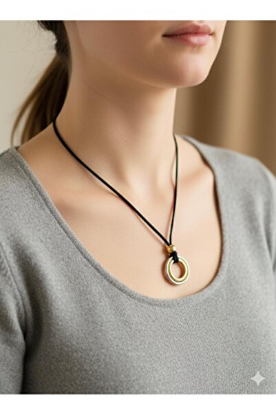 canan dizayn BOHEM ÇİFT HALKA KOLYE TARZ GOLD-SİLVER