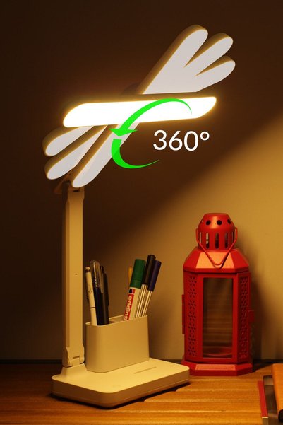 Telvesse Şarjlı Masa Lambası 3 Renk Dokunmatik Telefon Standlı Kademeli Çalışma Okuma Işığı Gece Lambası 24w