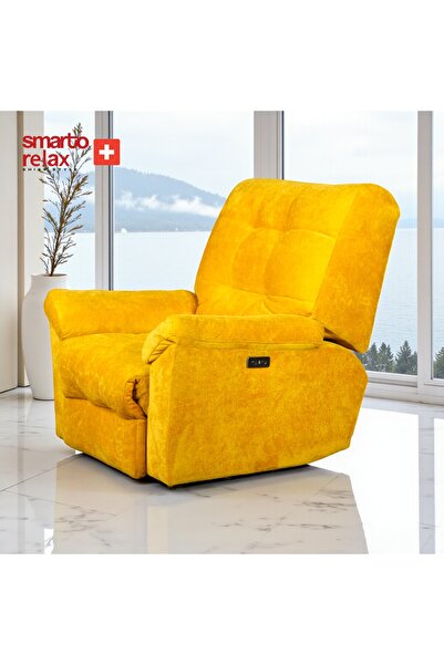 Smarto relax Smarto MILANO Sarı Babyface Kadife TV Koltuğu – Modern ve Konfor...