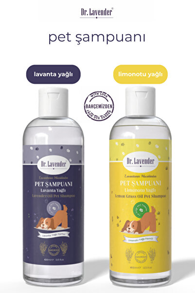 Dr.Lavender Pet Şampuanı 2 li Set | Lavanta & Limonotu Yağlı | Ferahlatıcı Etki 2x 400 ML