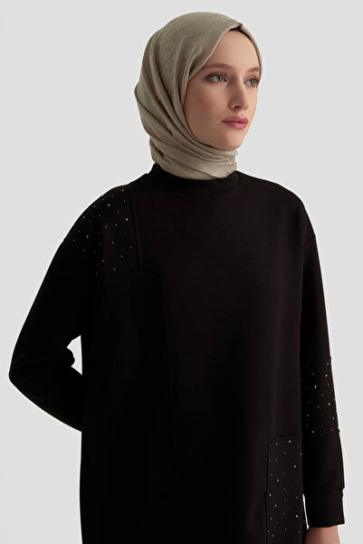 Armine Σετ τουνίκ με λαιμόκοψη με πέτρινο λεπτομερές παντελόνι φθινόπωρο-χειμώνα