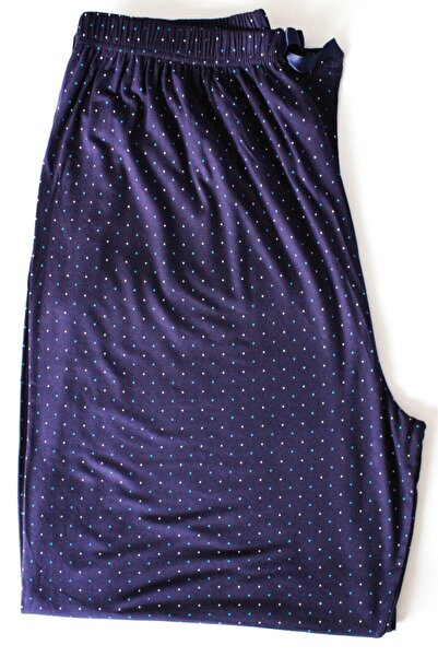 Made By me Large Size Pajama Bottom Modal Fabric Modern Quality Aesthetic Polka Dot Black King Size Navy Blue