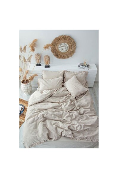 Ecocotton Ayda Çift Kişilik Nevresim Takımı Organik Pamuk Bej