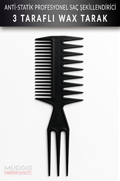 Muggio 3 Taraflı Profesyonel Saç Şekillendirici Wax Tarak