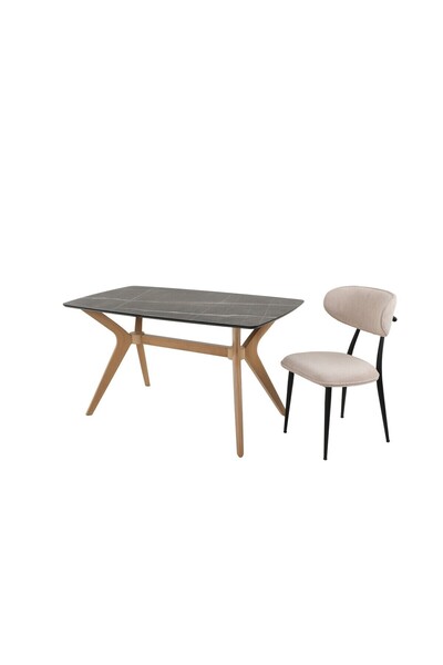 PLASMOB 80X138 Siyah-Ceviz(Sadece Masa) Salon ve Mutfak Masası Viktoria Model