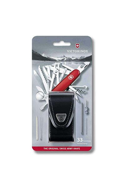 Victorinox 1.6795.LB1 Swiss Champ (33) Deri Kılıflı Çakı (Blisterli)