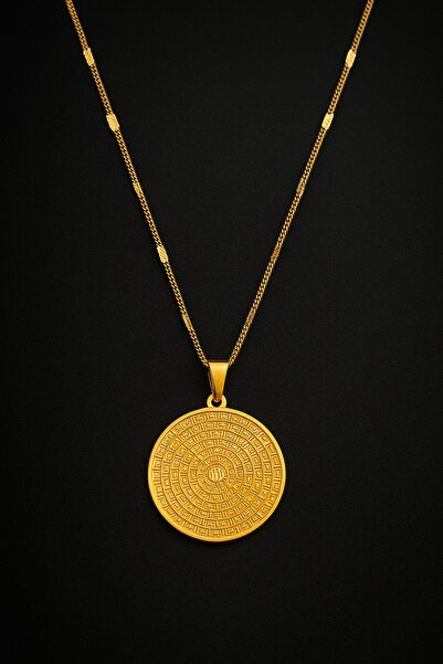 TWOGAN Esmaül Hüsna, Allah'ın 99 İsmi Altın Renk, Çelik Esma Kadın Kolye Detaylı Zincir