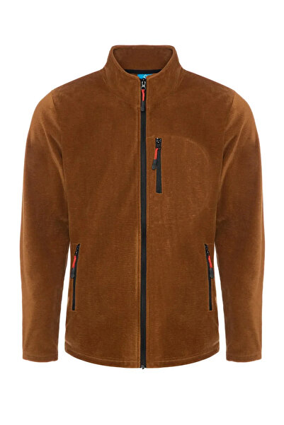 COMBİNE MİCHAİL 3-Pocket Full Zip Brown Fleece