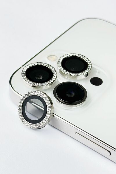 Vip Case Iphone 12 Pro Max Uyumlu Pırlanta Taşlı Premium Kamera Lens Koruyucu