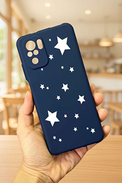 Vip Case Redmi Note 10 ve 10S Uyumlu MİNİ YILDIZ DESENLİ Silikon Darbe Emici Klasik Korumalı Rubber Kılıf