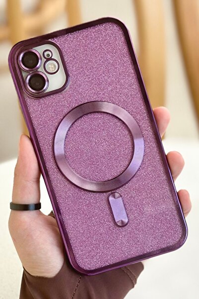 Vip Case iPhone 12 Kamera Korumalı Parlak Simli Magsafe Destekli Modern Shimmer Kılıf