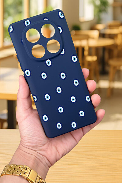 Vip Case Xiaomi Redmi Note 14 Pro 4G-NAZAR BONCUK DESENLİ Silikon Darbe Emici Klasik Korumalı Rubber Kılıf