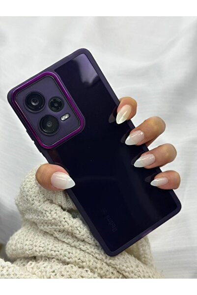Vip Case Redmi Note 12 Pro 5g ( Yurtdışı ) Kamera Ve Darbe Korumalı Kenarları Renkli Arkası Şeffaf Berry