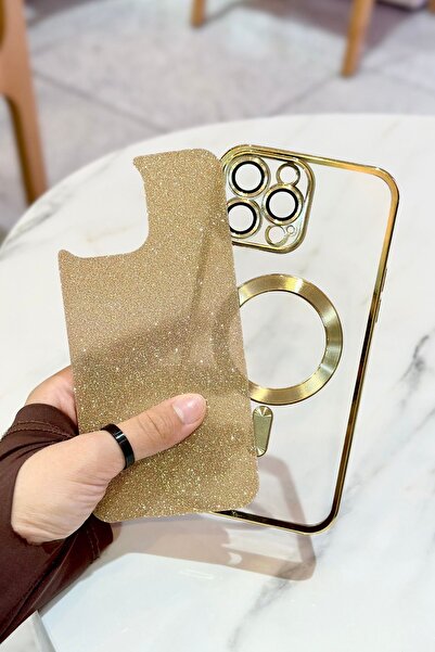 Vip Case iPhone 12 Pro Max Kamera Korumalı Parlak Simli Magsafe Destekli Modern Shimmer Kılıf