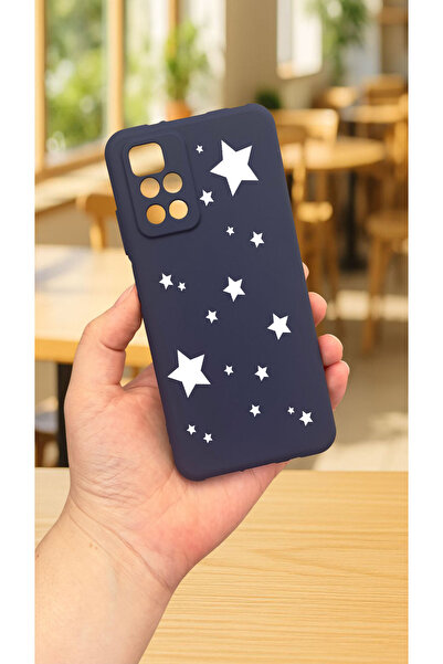 Vip Case Xiaomi Redmi 10 2022 MİNİ YILDIZ DESENLİ Silikon Darbe Emici Klasik Korumalı Rubber Kılıf