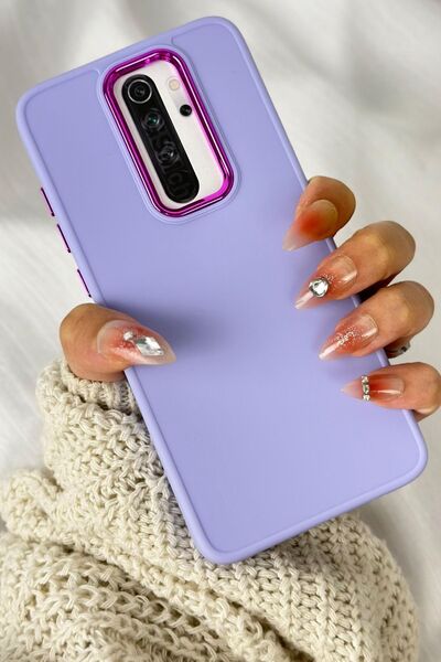 Vip Case Xiaomi Redmi Note 8 Pro Uyumlu Kılıf Parlak Metal Çerçeveli Pastel R...