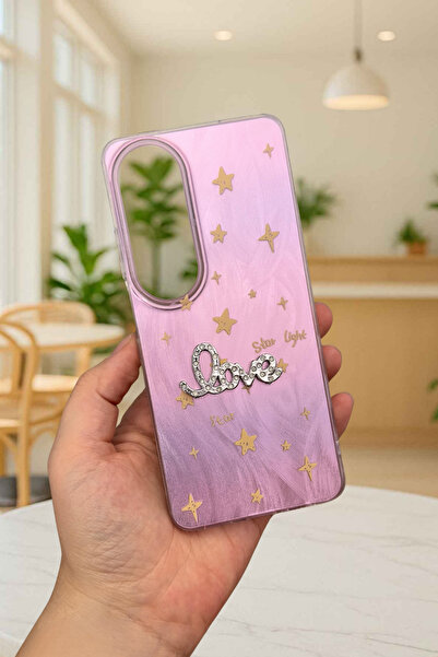 Vip Case Oppo A60 Uyumlu Hologramlı Renk Değiştiren Yıldız Desenli Taşlı Yazı...