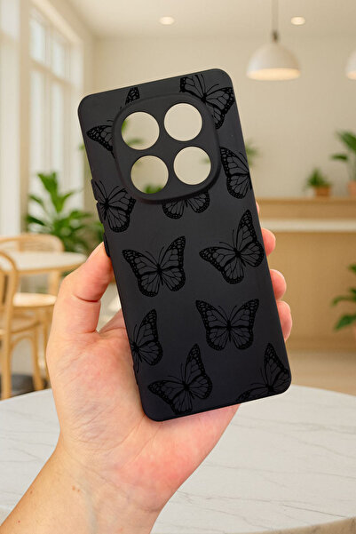 Vip Case Redmi Note 14 Pro 4G - SİYAH KELEBEK DESENLİ Silikon Darbe Emici Kla...