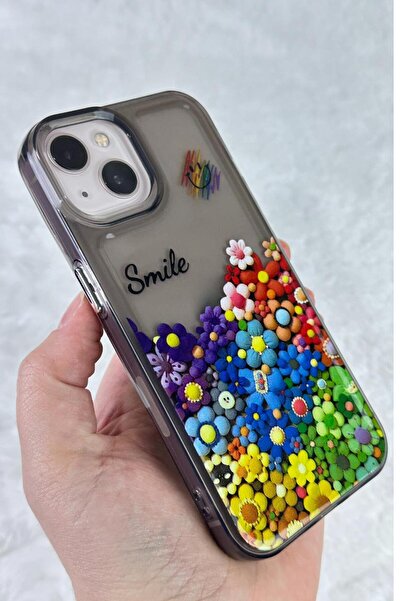 Vip Case Compatible with iPhone 13/14/15 - Glossy Vibrant Floral Look Clear Shockproof Pox Case