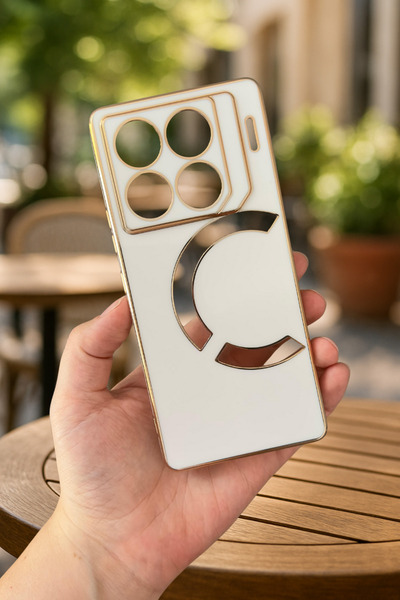 Vip Case iNfinix GT 20 Pro Kir Tutmaz Gold Detaylı Parlak Silikon Bark Kılıf