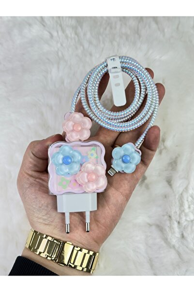 Vip Case İphone 18w/20w Uyumlu Şarj Başlık Kablo Koruyucu Örme Set İphone 11 ...