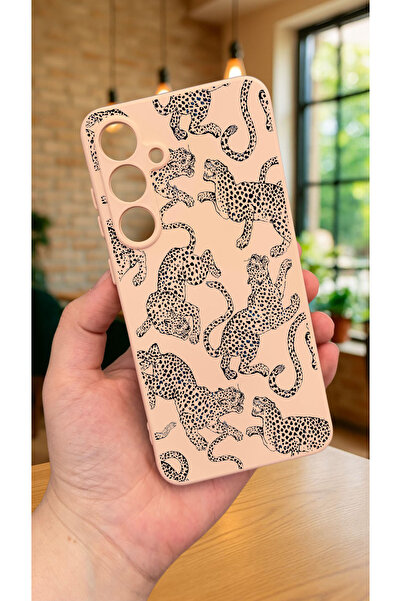 Vip Case Samsung Galaxy S24FE -LEOPAR DESENLİ Silikon Darbe Emici Klasik Korumalı Rubber Kılıf