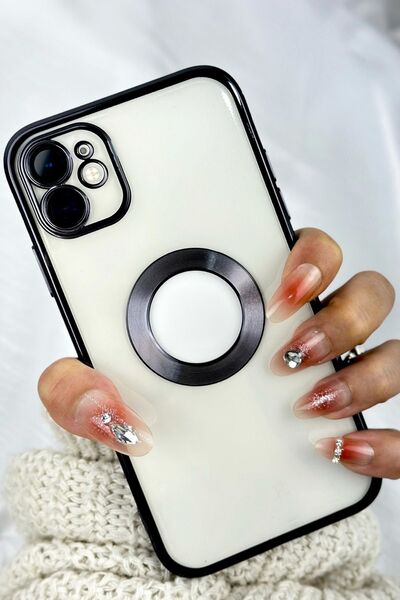 Vip Case غطاء أوميغا أوميغا أيفون 11 بشعار آي فون 11 مفصل بلون الحافة محمي بك...