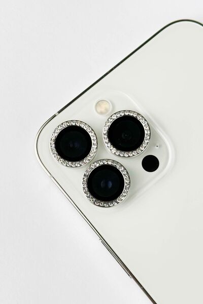 Vip Case Iphone 12 Pro Max Uyumlu Pırlanta Taşlı Premium Kamera Lens Koruyucu