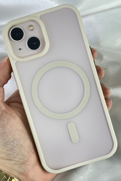 Vip Case iPhone 15-Yükseltilmiş Kamera Korumalı Buzlu Sararmaz Kablosuz Magsa...