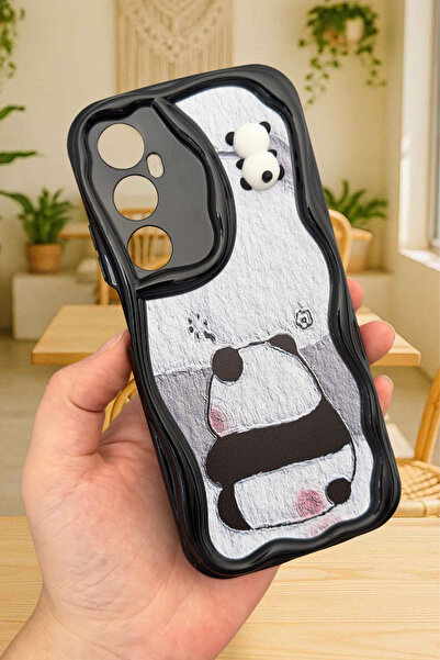 Vip Case Realme C65 - Sevimli Ayıcık Panda Desenli 3 Boyutlu Şirin Parlak Tas...