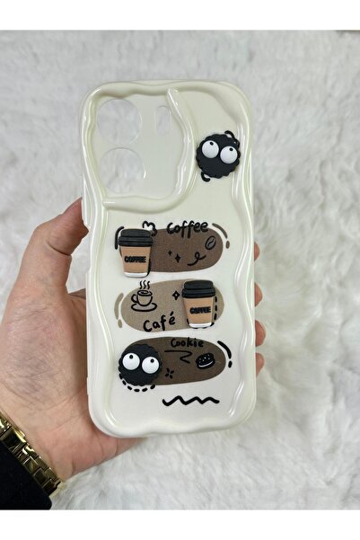 Vip Case Xiaomi Redmi 13C - 3D Cute Glossy Design Cookie Case with Coffee Cookie Pattern