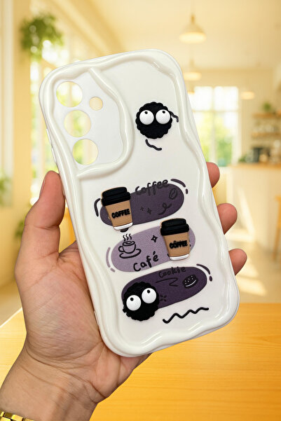 Vip Case Samsung Galaxy A55 - Kahve Kurabiye Desenli 3 Boyutlu Şirin Parlak T...